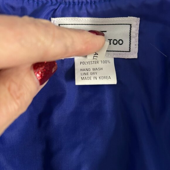 GDT Too Vintage 80s Royal Blue Mini Pleated Bomber Jacket - Picture 2 of 9